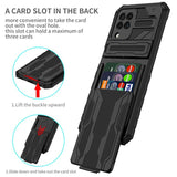 Samsung Galaxy A22 4G Case Armor With Card Slots - Black
