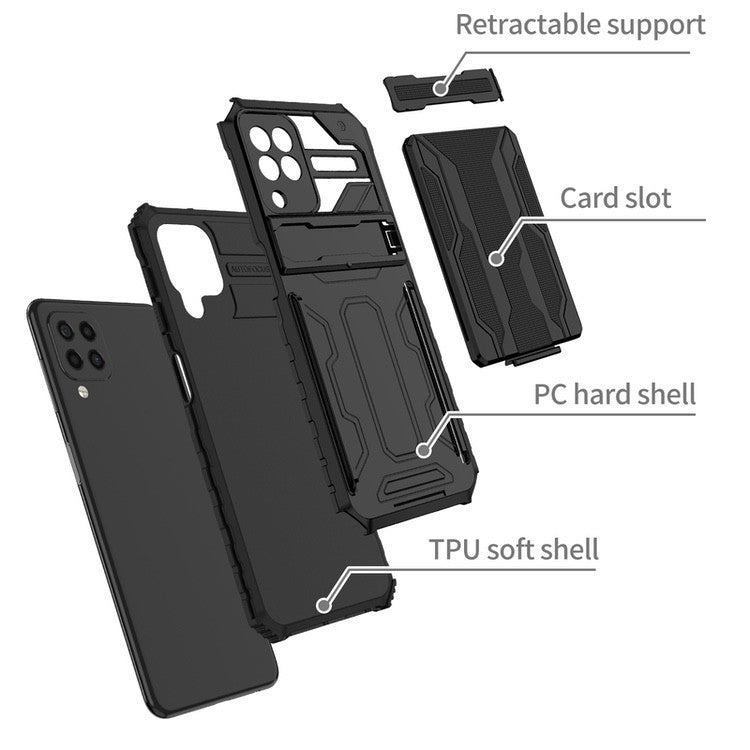 Samsung Galaxy A22 4G Case Armor With Card Slots - Black
