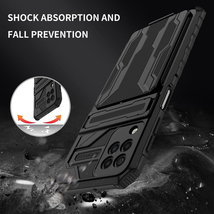 Samsung Galaxy A22 4G Case Armor With Card Slots - Black