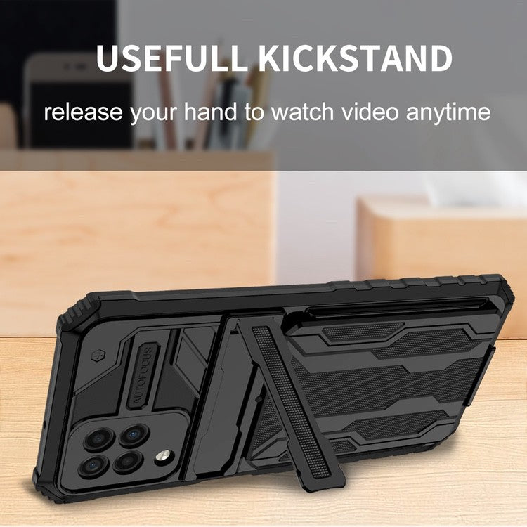 Samsung Galaxy A22 4G Case Armor With Card Slots - Black