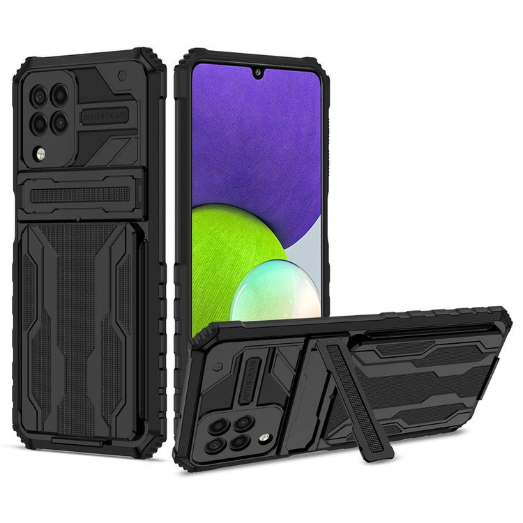 Samsung Galaxy A22 4G Case Armor With Card Slots - Black