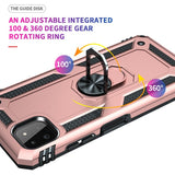 Samsung Galaxy A22 5G Case With Metal Ring Holder Rose Gold