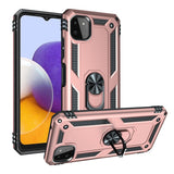 Samsung Galaxy A22 5G Case With Metal Ring Holder - Rose Gold