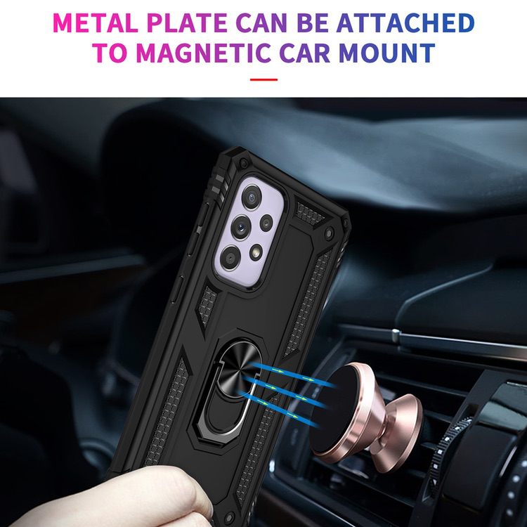 Samsung Galaxy A33 Case with Metal Ring Holder - Black