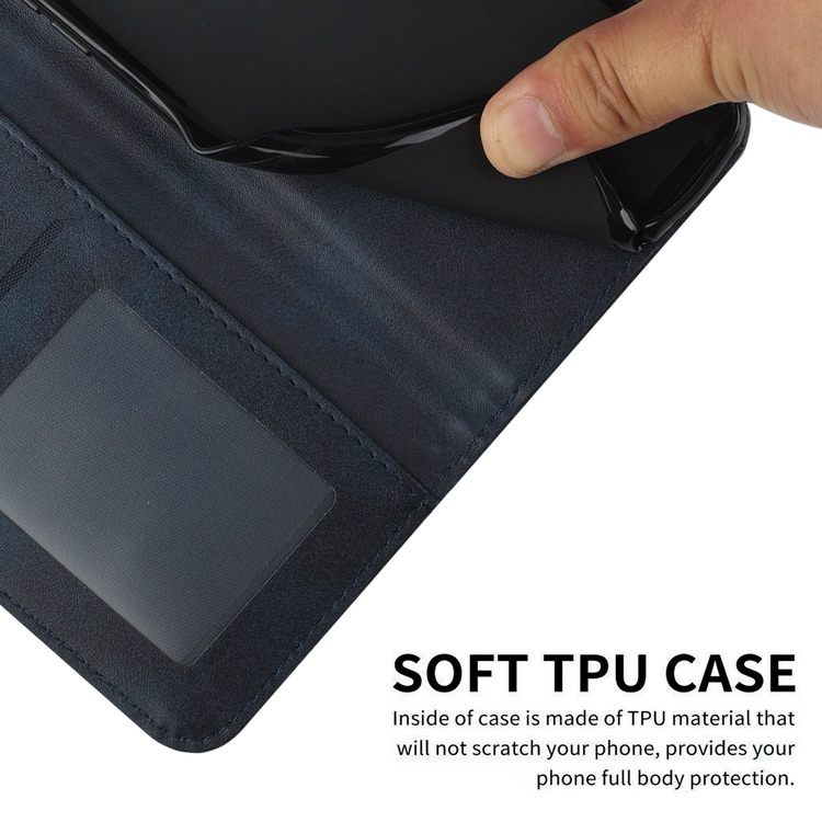 Samsung Galaxy A53 5G Case Stitching Calf Texture Secure Flip - Blue