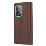 Samsung Galaxy A72 Case Double Fold Clasp PU leather - Coffee