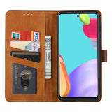 Samsung Galaxy A72 Case Double Fold Clasp PU leather - Coffee