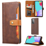 Samsung Galaxy A72 Case Double Fold Clasp PU leather - Coffee