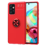 Samsung Galaxy A72 Case Shockproof with Metal Ring Holder - Red
