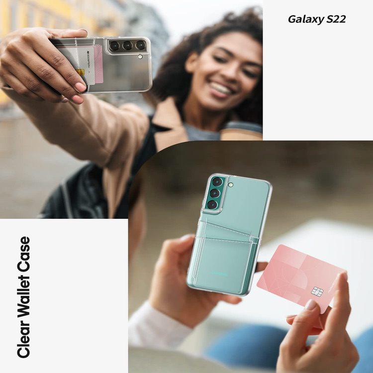 Samsung Galaxy A73 5G Case Mercury Goospery With 2 Cards Slots - Clear