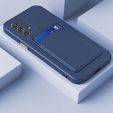 Samsung Galaxy A73 Case Contrast Colour Button Shockproof - Blue