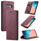 Samsung Galaxy S10 Case CASEME Protective Wallet - Wine Red