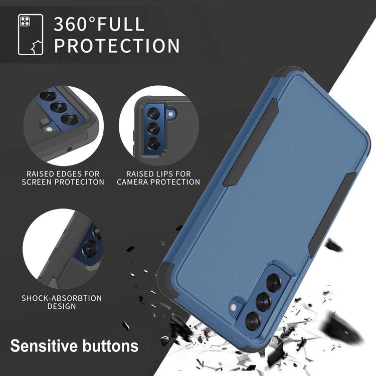 Samsung Galaxy S21 FE Case Armor Heavy Duty - Blue Black