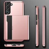 Samsung Galaxy S22 Case With 2 Card Slots - Rose Gold