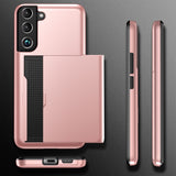 Samsung Galaxy S22 Plus Case with 2 Card Slots - Rose Gold