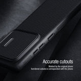 Samsung Galaxy S22 Ultra 5G Case NILLKIN Synthetic Fiber Camshield - Black