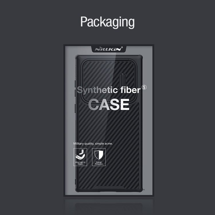 Samsung Galaxy S22 Ultra 5G Case NILLKIN Synthetic Fiber Camshield - Black
