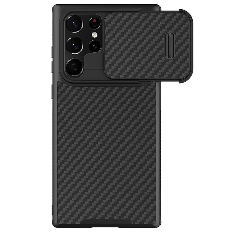Samsung Galaxy S22 Ultra 5G Case NILLKIN Synthetic Fiber Camshield - Black