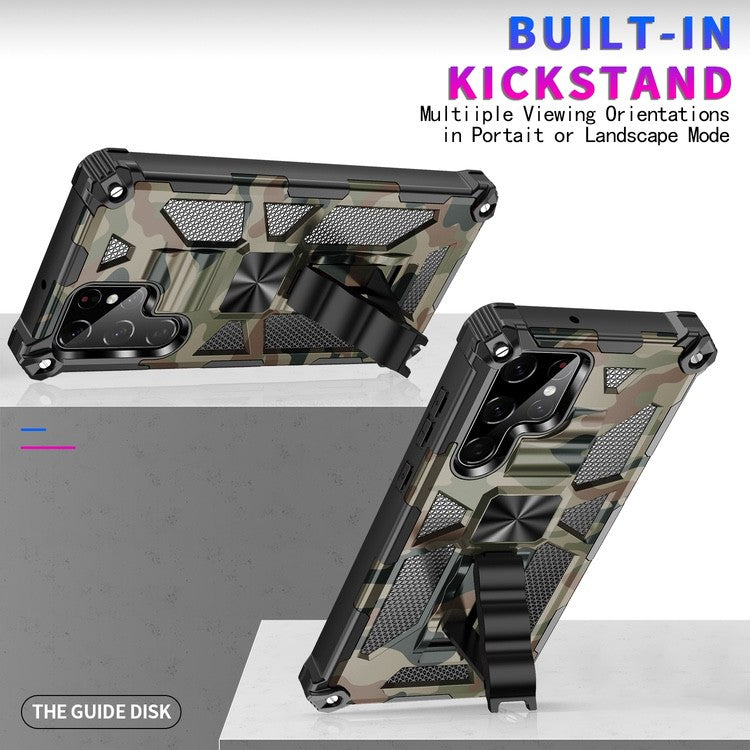 Samsung Galaxy S22 Ultra Case Camouflage Shockproof Army Green