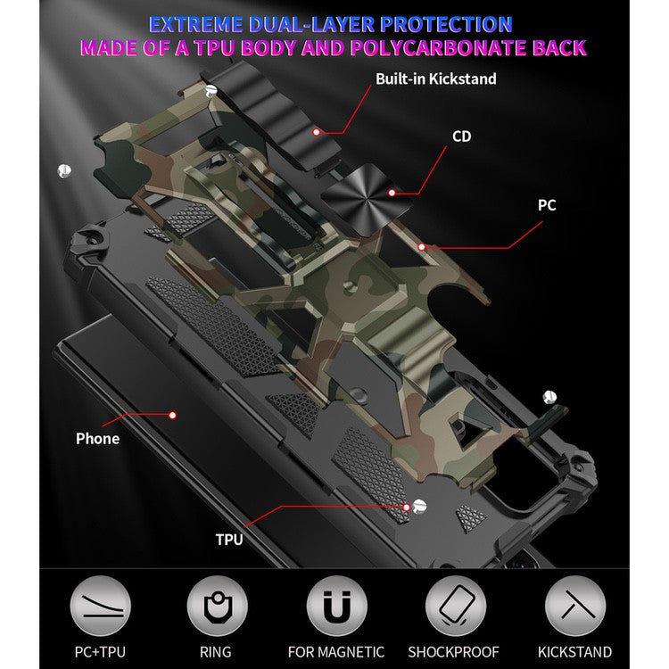 Samsung Galaxy S22 Ultra Case Camouflage Shockproof Army Green