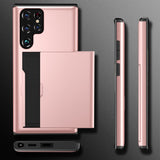 Samsung Galaxy S22 Ultra Case with 2 Card Slots - Rose Gold