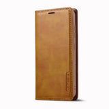 Samsung Galaxy S23 5G Case LC.IMEEKE Secure Flip - Brown