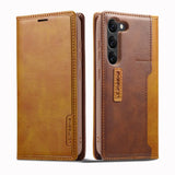 Samsung Galaxy S23 5G Case LC.IMEEKE Secure Flip - Brown