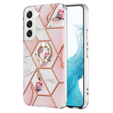 Samsung Galaxy S23 5G Case Splicing Marble IMD - Pink Flower