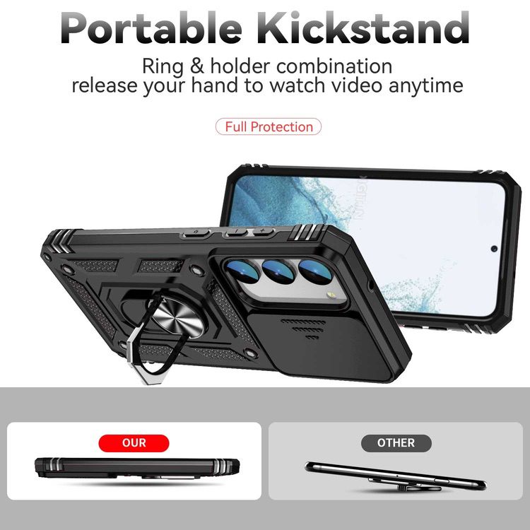 Samsung Galaxy S23 5G Case With Camera Shield Cover - Black