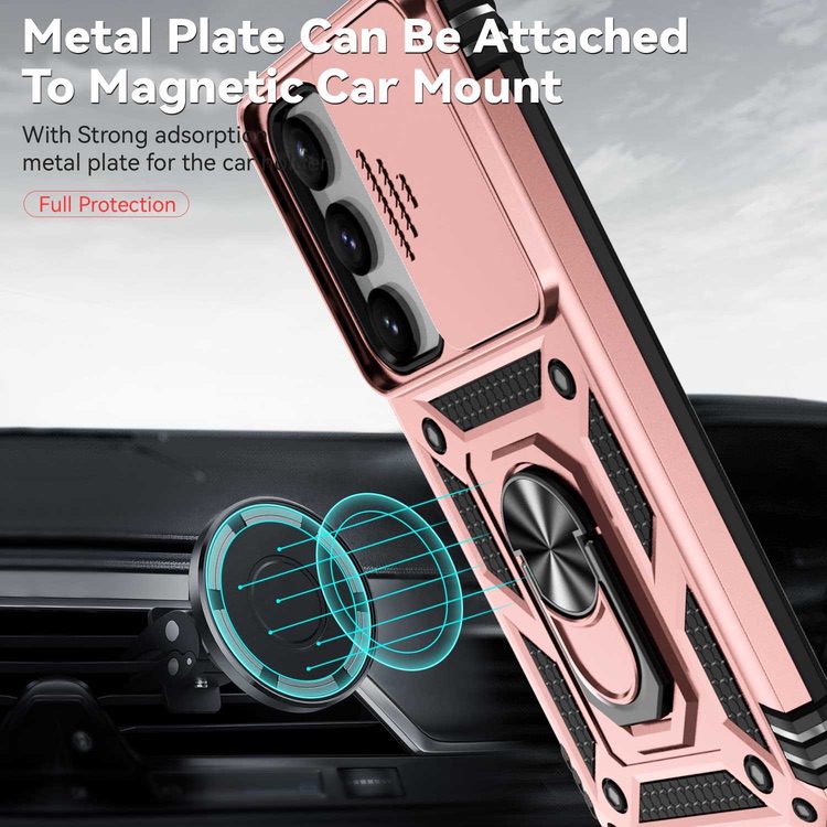 Samsung Galaxy S23 5G Case With Camera Shield Cover - Rose Gold
