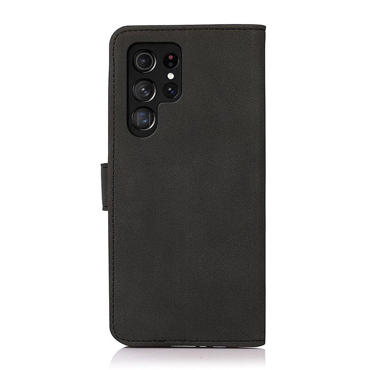 Samsung Galaxy S23 Ultra 5G Case Matte Texture Secure Flip Wallet - Black