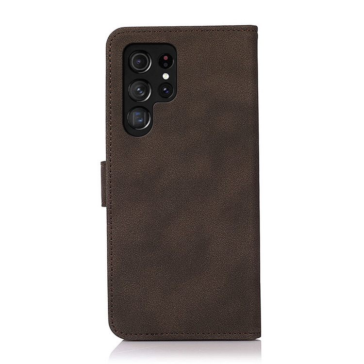 Samsung Galaxy S23 Ultra 5G Case Matte Texture Secure Flip Wallet - Brown