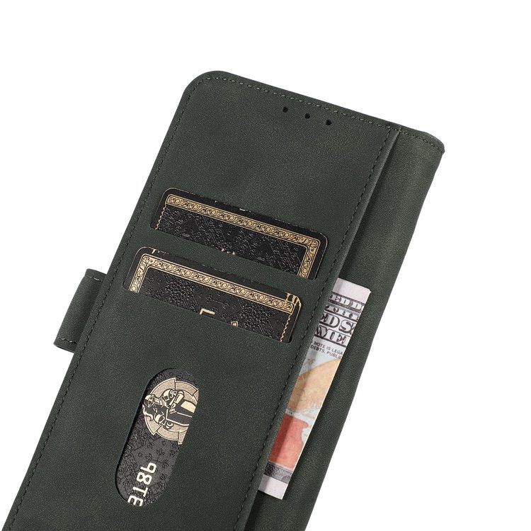 Samsung Galaxy S23 Ultra 5G Case Matte Texture Secure Flip Wallet - Dark Green