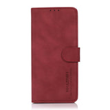 Samsung Galaxy S23 Ultra 5G Case Matte Texture Secure Flip Wallet - Red