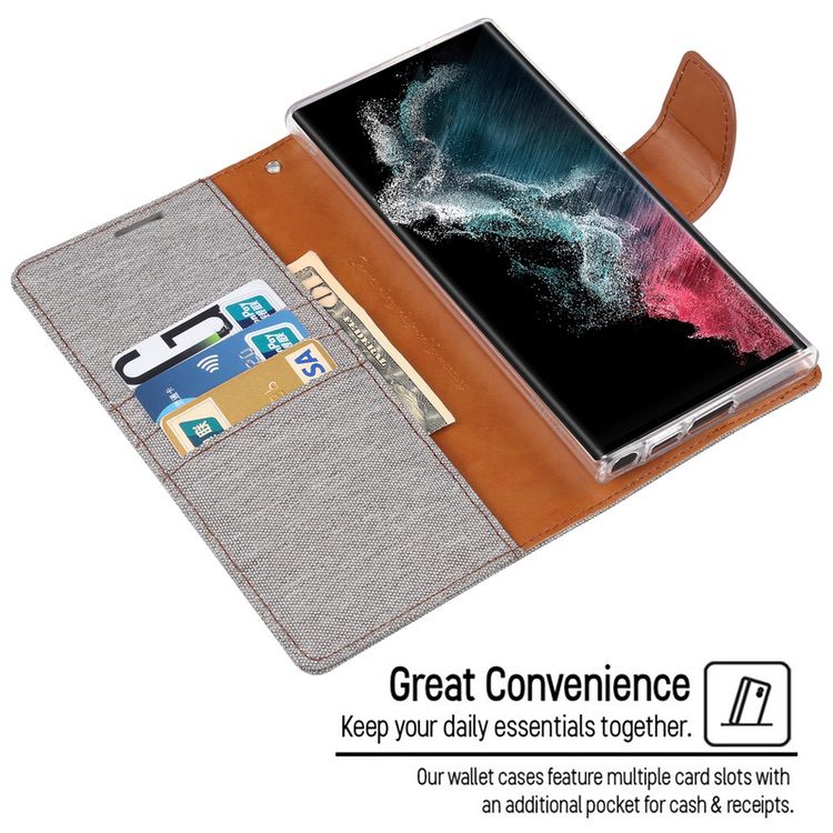 Samsung Galaxy S23 Ultra 5G Case MERCURY Canvas Shockproof - Grey