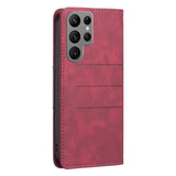 Samsung Galaxy S23 Ultra 5G Case PU Leather Secure Flip Wallet - Red