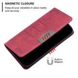 Samsung Galaxy S23 Ultra 5G Case PU Leather Secure Flip Wallet - Red