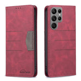 Samsung Galaxy S23 Ultra 5G Case PU Leather Secure Flip Wallet - Red