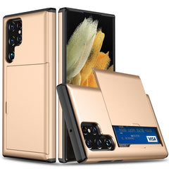 Samsung Galaxy S23 Ultra 5G Case with 2 Card Slots - Gold