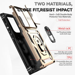 Samsung Galaxy S23 Ultra 5G Case With Camera Shield Cover - Gold