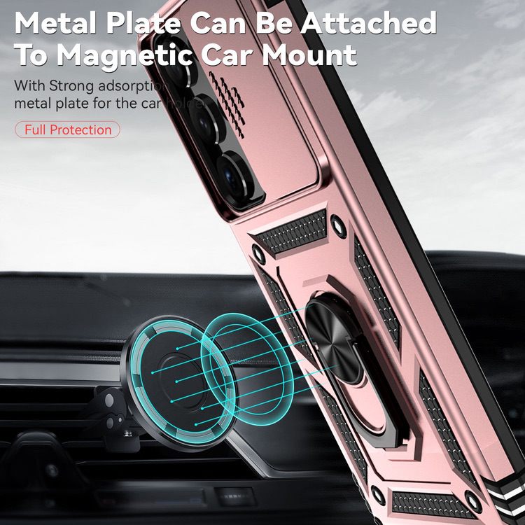 Samsung Galaxy S23 Ultra 5G Case With Camera Shield Cover - Rose Gold