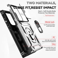 Samsung Galaxy S23 Ultra 5G Case With Camera Shield Cover - Silver