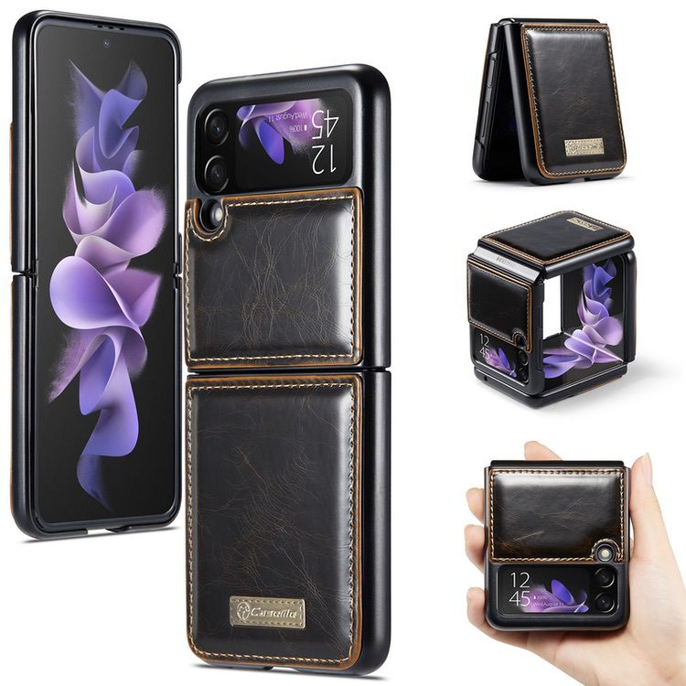 Samsung Galaxy Z Flip 3 5G Case CaseMe - Black & Coffee
