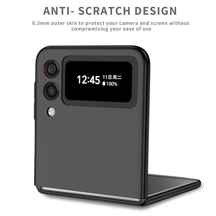 Samsung Galaxy Z Flip 3 5G Case PC With Integrated Ring Buckle - Black