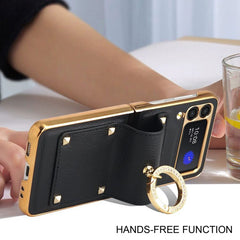 Samsung Galaxy Z Flip 3 5G Case Colourful with Metal Ring Holder - Purple
