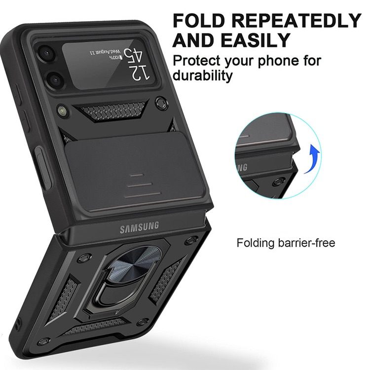 Samsung Galaxy Z Flip 3 5G Case With Sliding Camera Cover - Black
