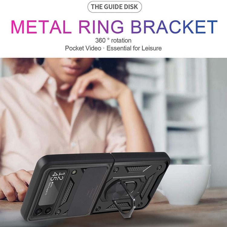 Samsung Galaxy Z Flip 3 5G Case With Sliding Camera Cover - Black