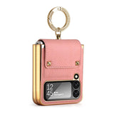 Samsung Galaxy Z Flip 4 5G Case Colourful with Metal Ring Holder - Pink