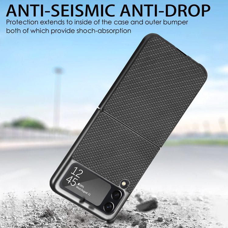Samsung Galaxy Z Flip 4 5G Case Cross Pattern Slim PC Protective - Black