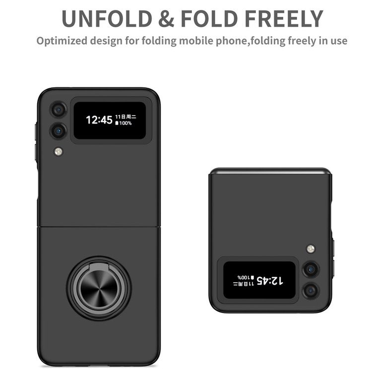 Samsung Galaxy Z Flip 4 5G Case PC With Integrated Ring Buckle - Black